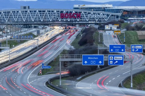 A8 motorway at the airport