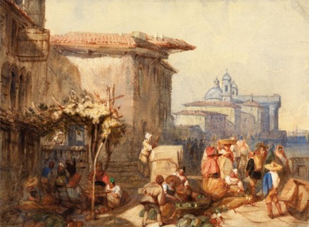 A Market Scene in Venice