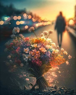 A large bouquet of flowers
