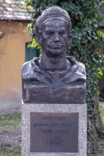 Bust of Jakob Fugger in the settlement he founded