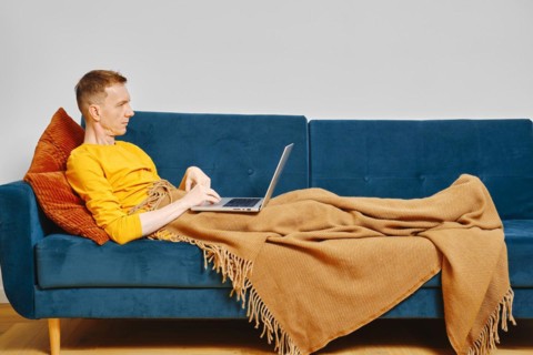 Middle-aged man looking for apartments to rent as he moved to another country