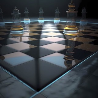 Digital chess board with chess pieces