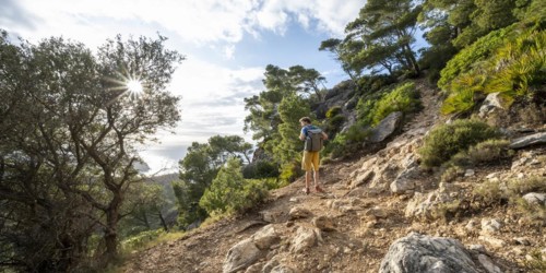 Hikers walking to La Trapa from Sant Elm