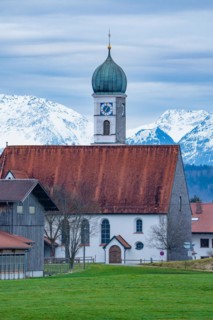 Maria Hilf Church in Alpine Panorama
