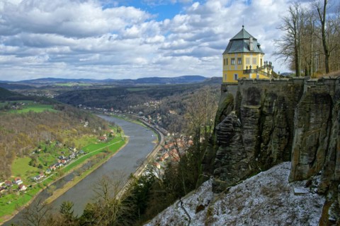 Friedrichsburg with snow drizzle