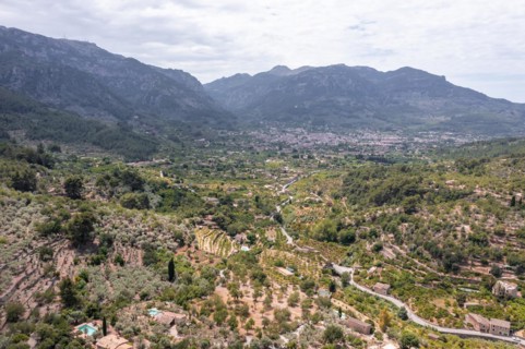 Mediterranean mountain landscape with olive plantations
