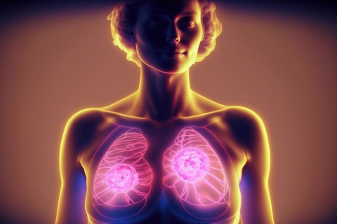 Schematic representation of a bilateral breast carcinoma
