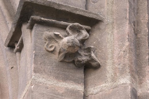 Crab figure decorating the portals of the Lorenzkirche