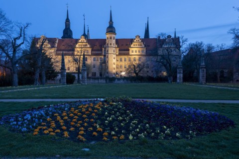 Merseburg Castle at blue hour