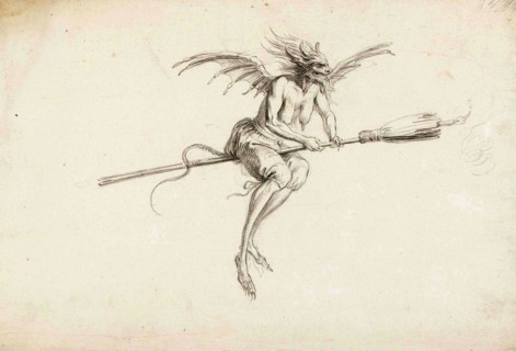 Monstrous Witch on a Broom