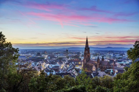 City view with cathedral