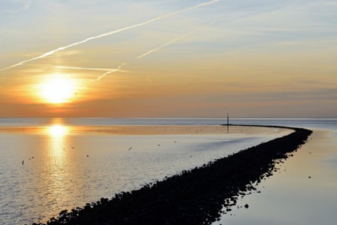 Sunset over the Wadden Sea