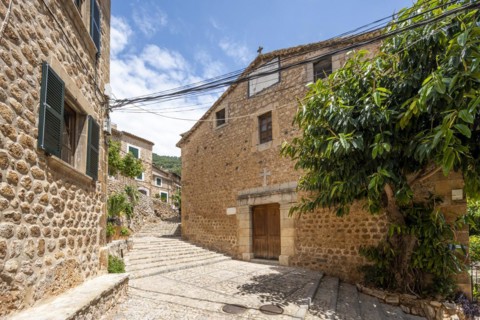 Small alley with church