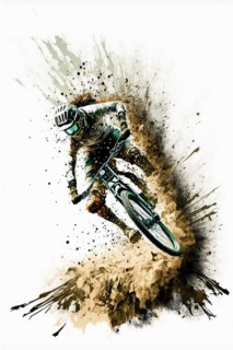 Mountain biker downhill race