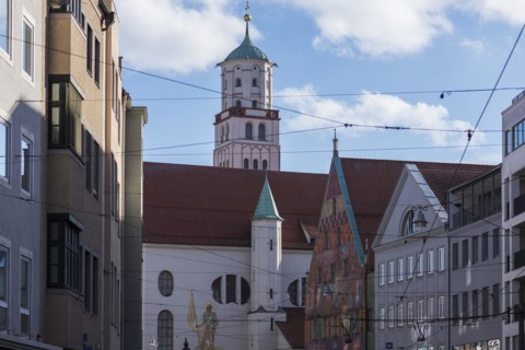 Gable and tower of the Moritz Church