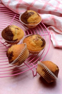 Chocolate Muffins on Cake Rack