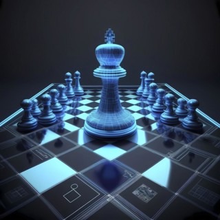 Digital chess board with chess pieces