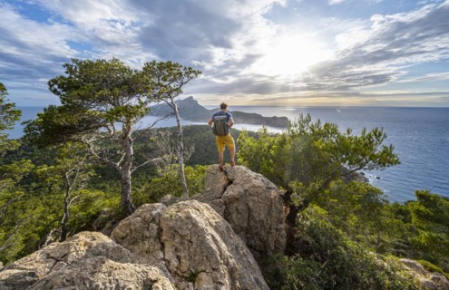 Hikers on rocks