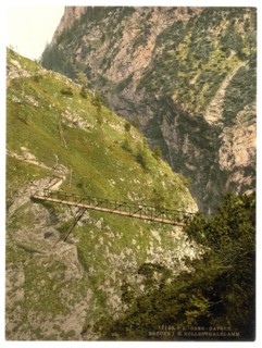 The Hoellentalklamm with bridge in Bavaria