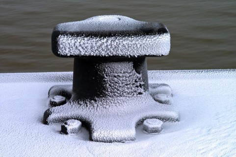 Bollards and snow