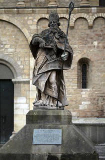 Statue of Saint Boniface in front of Gotthard Chapel