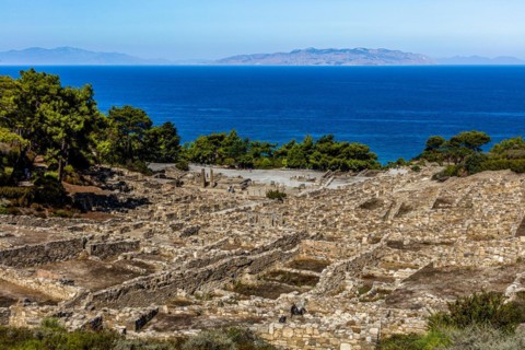 Ancient Kamiros extends terraced over three levels
