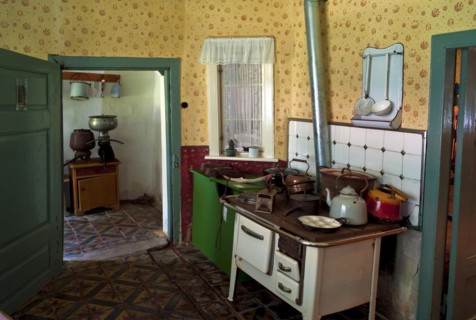 Kitchen-living room in a farmhouse