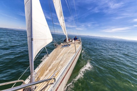 Sailing yacht on Lake Constance