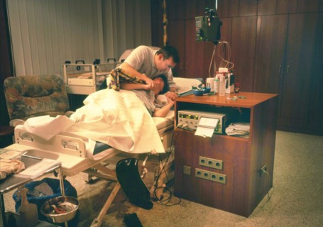 The birth of a child in hospital