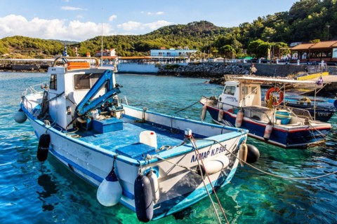 Small fishing port Kamiros Skala