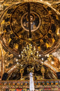 Cross-domed church of Kimissis tis Theotokou with frescoes of the Old and New Testaments