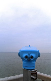 Telescope for tourists in Burhave at the North Sea