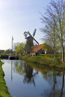 Flatboat on a canal