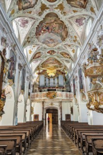 Ceiling frescoes and organ