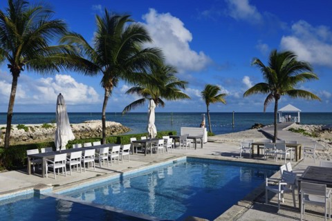 Pool area in the marina ofPalm Cay Harbour