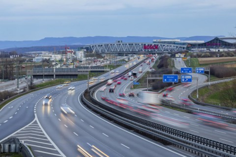 A8 motorway at the airport