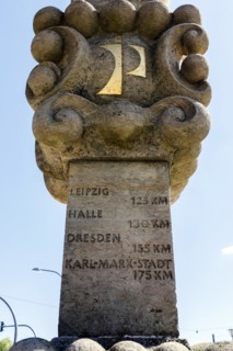 Postal milestone column in the centre of Potsdam at the Lange Bruecke