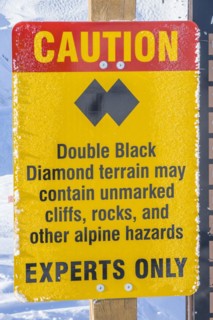 Slope marking. The most difficult and dangerous ski runs in America are marked with Double Black Diamonds. Kicking Horse near Golden