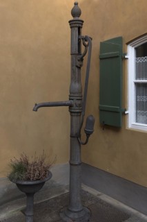 Historical fresh water pump in the Jakob Fugger settlement
