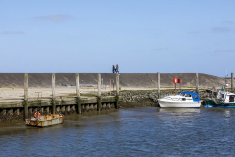 Everschopsiel harbour in North Frisia with draining water
