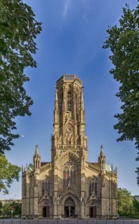 Protestant Johanneskirche am Feuersee in neo-Gothic style