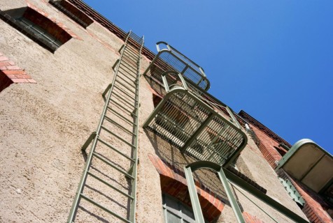 Fire ladder at a warehouse