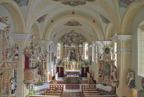 The Baroque pilgrimage church of Our Lady in Schnals is located in the village of the same name
