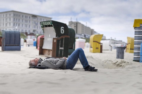 Topic: Resting. Midday nap on the beach of Borkum.