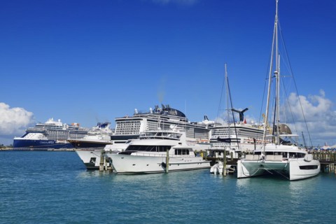 Cruise ships in the port of Nassau