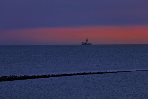 Mittelplate Drilling Platform in Meldorf Bay