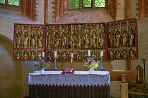 Altar of the church in Kirchdorf on the island of Poel