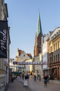 Schwerin Old Town with St. Marys and St. Johns Cathedrals
