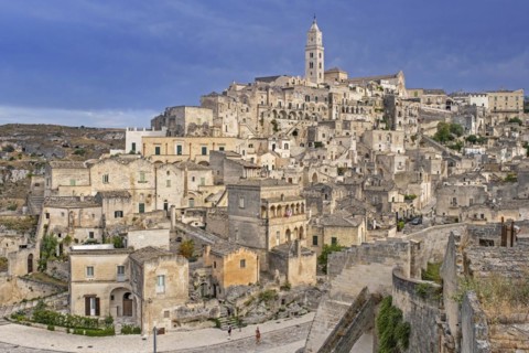 Sasso Barisano district at the Sassi di Matera complex of cave dwellings in the ancient town of Matera
