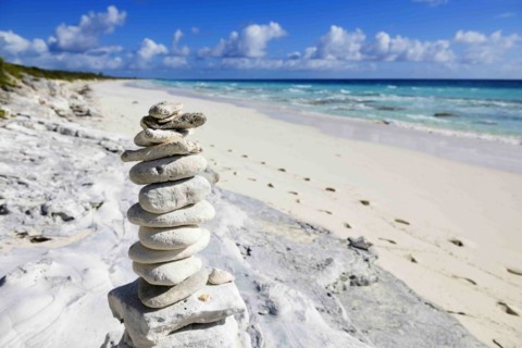Stone Man on the Beach of Highbourne Cay